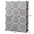 Pemberly Row 12-cube PP & Steel Portable Closet Storage Organizer w/ Doors-Black