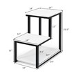 Pemberly Row 3-Tier Contemporary Steel End Table with Storage Shelf in White