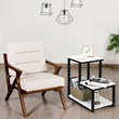 Pemberly Row 3-Tier Contemporary Steel End Table with Storage Shelf in White