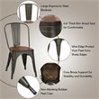 Pemberly Row Contemporary Metal and Elm Dining Side Chair in Brown (Set of 4)