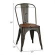 Pemberly Row Contemporary Metal and Elm Dining Side Chair in Brown (Set of 4)