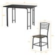 Pemberly Row 5-piece PVC and MDF Dining Set with Metal Legs in Black