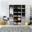 Pemberly Row 20-cube PP & ABS Portable Closet Storage Organizer w/ Doors - Black