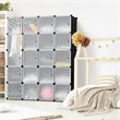 Pemberly Row 20-cube PP & ABS Portable Closet Storage Organizer w/ Doors - Black