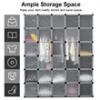 Pemberly Row 30-cube PP & ABS Portable Closet Storage Organizer w/ Doors - Black