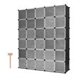 Pemberly Row 30-cube PP & ABS Portable Closet Storage Organizer w/ Doors - Black