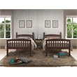 Pemberly Row Contemporary Solid Rubber Wood Twin Bunk Bed in Espresso