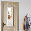 Pemberly Row Wall/Door Mounted LED Lights Mirrored Jewelry Cabinet in White