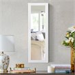 Pemberly Row Wall/Door Mounted LED Lights Mirrored Jewelry Cabinet in White