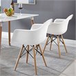 Pemberly Row Beech Wood & Metal Molded Dining Arm Side Chair in White (Set of 2)