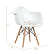 Pemberly Row Beech Wood & Metal Molded Dining Arm Side Chair in White (Set of 2)