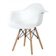 Pemberly Row Beech Wood & Metal Molded Dining Arm Side Chair in White (Set of 2)