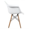 Pemberly Row Beech Wood & Metal Molded Dining Arm Side Chair in White (Set of 2)