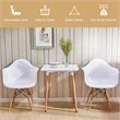 Pemberly Row Beech Wood & Metal Molded Dining Arm Side Chair in White (Set of 2)
