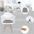 Pemberly Row Beech Wood & Metal Molded Dining Arm Side Chair in White (Set of 2)