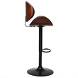 Pemberly Row Metal Swivel Barstools w/ Leather Curved Back in Black (Set of 2)