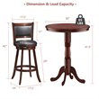 Pemberly Row 3-Pc MDF Pub Set w/ Round Bar Height Table & 2 Bar Stools in Brown