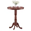 Pemberly Row 3-Pc MDF Pub Set w/ Round Bar Height Table & 2 Bar Stools in Brown