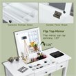 Pemberly Row MDF and Wood Vanity Dressing Table Set with 7 Compartments in White