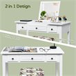 Pemberly Row MDF and Wood Vanity Dressing Table Set with 7 Compartments in White