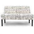 Pemberly Row Contemporary Wood and Sponge Armless Loveseat Sofa in Beige/Black
