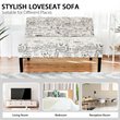 Pemberly Row Contemporary Wood and Sponge Armless Loveseat Sofa in Beige/Black