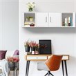Pemberly Row Chipboard Wall Mounted Floating Hutch with 2 Doors in White