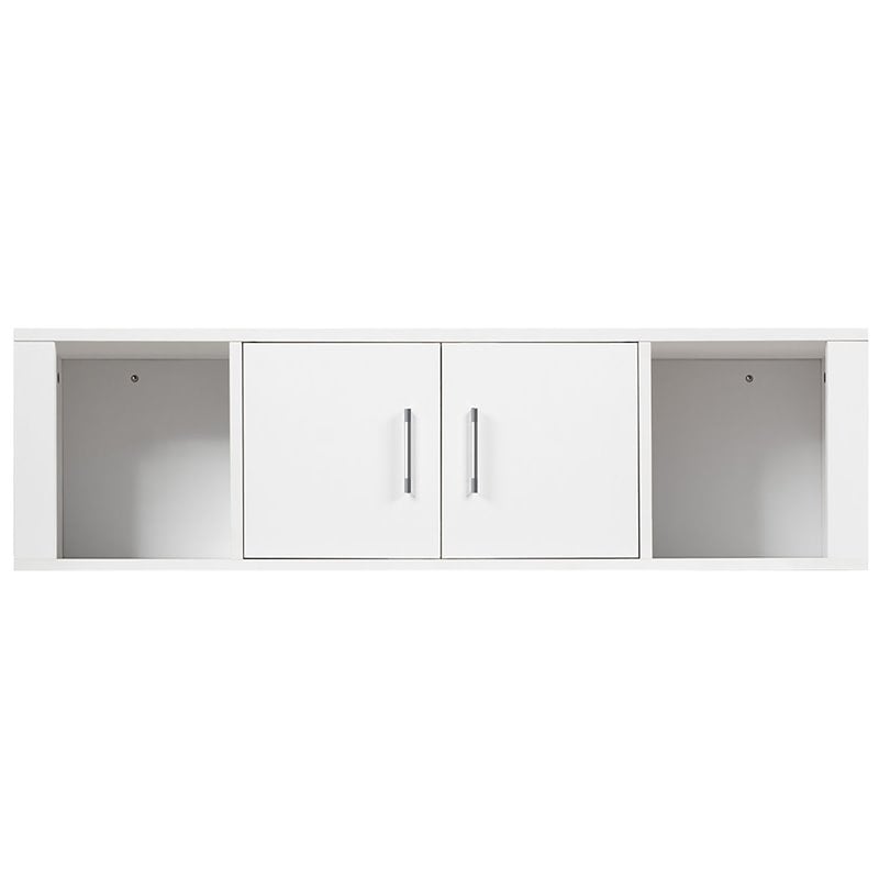 Pemberly Row Chipboard Wall Mounted Floating Hutch with 2 Doors in White