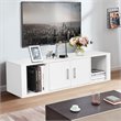 Pemberly Row Chipboard Wall Mounted Floating Hutch with 2 Doors in White