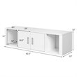 Pemberly Row Chipboard Wall Mounted Floating Hutch with 2 Doors in White