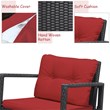 Pemberly Row 3-piece Steel and Rattan Patio Rocking Chair Set in Red