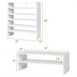 Pemberly Row 3-piece MDF Stackable Shoe Rack with 2-tier Storage Shelf in White