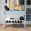 Pemberly Row 3-piece MDF Stackable Shoe Rack with 2-tier Storage Shelf in White