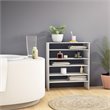 Pemberly Row 3-piece MDF Stackable Shoe Rack with 2-tier Storage Shelf in White