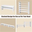 Pemberly Row 3-piece MDF Stackable Shoe Rack with 2-tier Storage Shelf in White