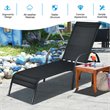Pemberly Row Steel & Fabric Patio Lounge Chair with Adjustable Backrest in Black