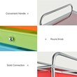 Pemberly Row 10-drawer Steel and Plastic Rolling Storage Cart in Multi-Color