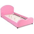 Pemberly Row Plywood PU Upholstered Platform Kids Princess Toddler Bed in Pink