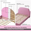 Pemberly Row Plywood PU Upholstered Platform Kids Princess Toddler Bed in Pink