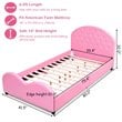 Pemberly Row Plywood PU Upholstered Platform Kids Princess Toddler Bed in Pink