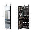 Pemberly Row Wall/Door Mounted Full-length Mirror Jewelry Cabinet in Black