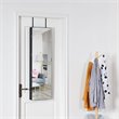 Pemberly Row Wall/Door Mounted Full-length Mirror Jewelry Cabinet in Black