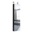 Pemberly Row Wall/Door Mounted Full-length Mirror Jewelry Cabinet in Black