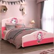 Pemberly Row Wood & Sponge Platform Kids Toddler Bed For Girls in Pink