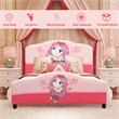 Pemberly Row Wood & Sponge Platform Kids Toddler Bed For Girls in Pink
