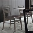 Pemberly Row PU & Wood Armless Dining Side Chairs in Brown (Set of 2)