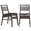 Pemberly Row PU & Wood Armless Dining Side Chairs in Brown (Set of 2)