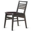 Pemberly Row PU & Wood Armless Dining Side Chairs in Brown (Set of 2)