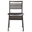 Pemberly Row PU & Wood Armless Dining Side Chairs in Brown (Set of 2)