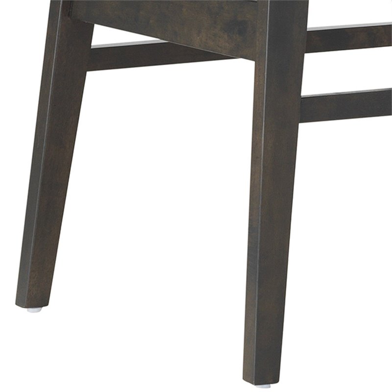 Pemberly Row PU & Wood Armless Dining Side Chairs in Brown (Set of 2)